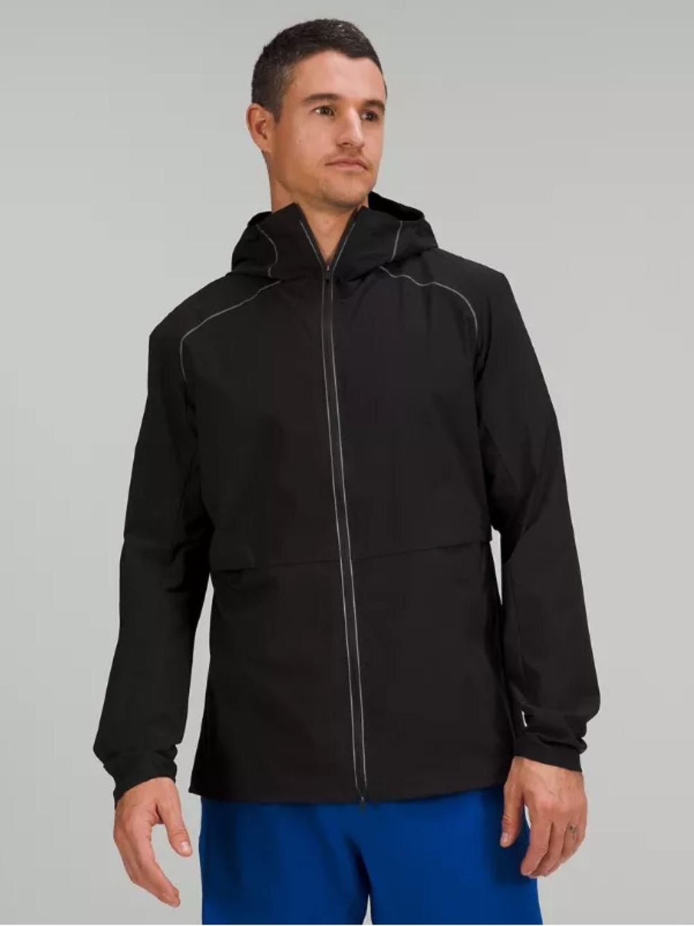 lululemon athletica Men's Black Hooded Raincoat